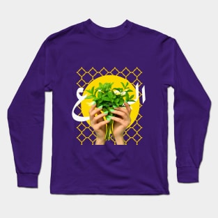 Hands holding bouquet of Mint Long Sleeve T-Shirt